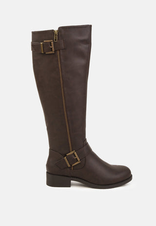 anahi side zipper calf boots