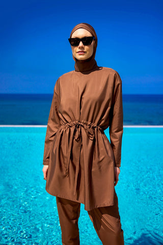 Andalus Full Coverage Burkini Set with Front Ruching A2502-3 - By Baano