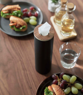 Round Tissue Case - Steel + Wood - By Baano