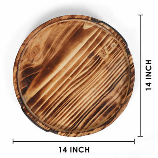 Aria Scorched Wood Serving Tray with Handles