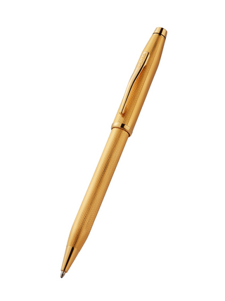 Century® II Polished 23KT Gold-plated Engraved Diamond Pattern Ballpoint Pen - By Baano