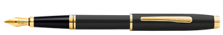 Coventry Black Lacquer with Gold-Tone Fine Nib Fountain Pen - By Baano