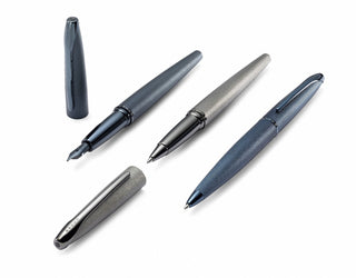 ATX® Sandblasted Dark Blue Stainless Steel Medium Nib Fountain Pen - By Baano