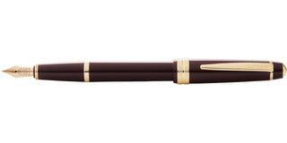 Bailey Light™ Polished Burgundy Resin and Gold Tone Extra-Fine Fountain Pen - By Baano
