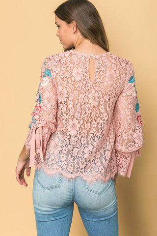 EMBROIDERED LACE TOP - By Baano