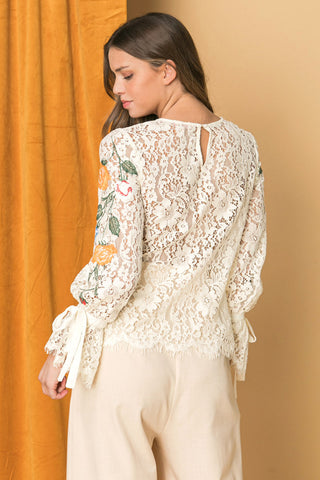 EMBROIDERED LACE TOP - By Baano