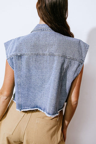 CLAIM TO FAME DENIM VEST - By Baano