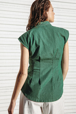 CLEAN SLATE DENIM TOP - By Baano