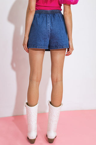 MOMENTS IN LOVE DENIM SKORT - By Baano