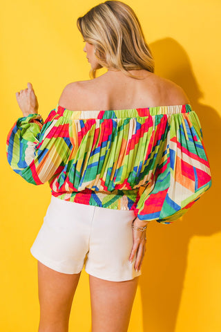 FROSTED UPON WOVEN TOP - By Baano