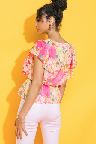 FADED VIEW WOVEN TOP - By Baano