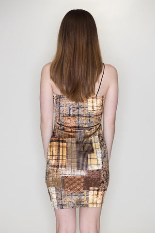 Patchwork Velvet Dress