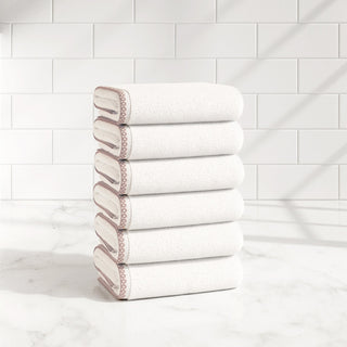 Cotton Border-Stitched 6-Piece Towel Set - Valery Collection Great Bay Home