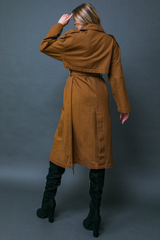 KEEPER OF MY HEART TWILL TRENCH COAT - By Baano