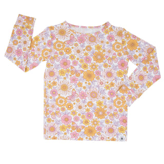 Retro Vintage Flowers Big Kid Pajama Set - By Baano