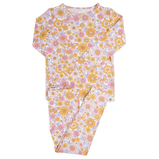 Retro Vintage Flowers Big Kid Pajama Set - By Baano