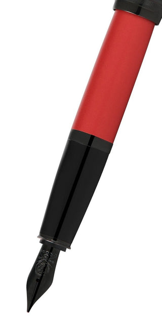 Bailey™ Matte Red Lacquer Stainless Steel Fine Nib Fountain Pen - By Baano