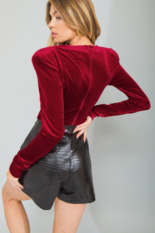 CONTINUE THIS JOURNEY VELVET CROP TOP - By Baano