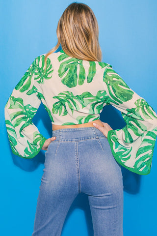 EYES ON PARADISE FLORAL WOVEN TOP - By Baano