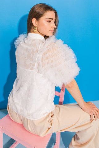 BEAUTIFUL OASIS IVORY WOVEN TOP - By Baano