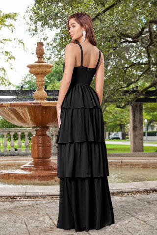 Miriam Tiered Maxi Dress - Black - By Baano