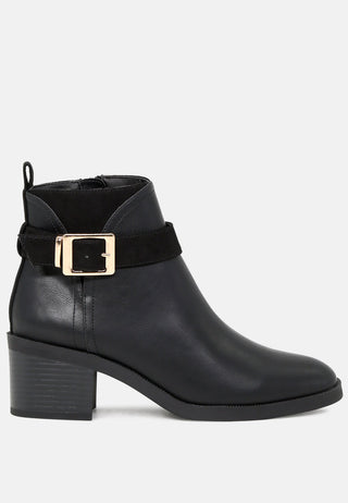 Blake Block Heel Boots With Adjustable Buckle
