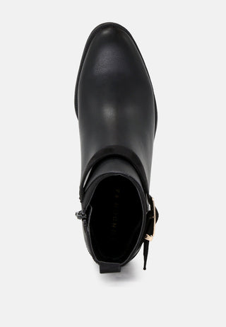Blake Block Heel Boots With Adjustable Buckle