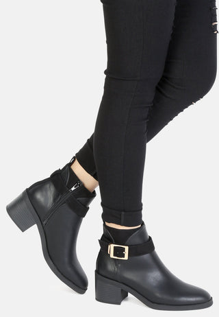 Blake Block Heel Boots With Adjustable Buckle
