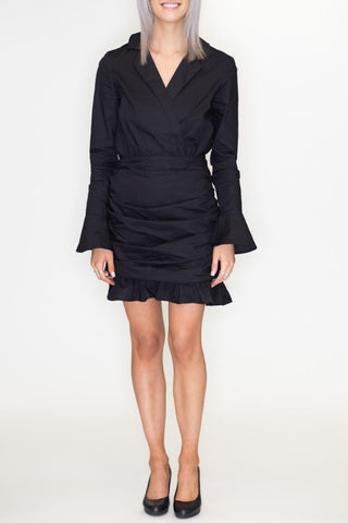 Ruffled Lapel Dress