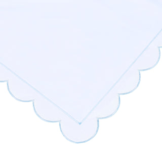 Scallop Frame Embroidered Cotton Percale Duvet Set