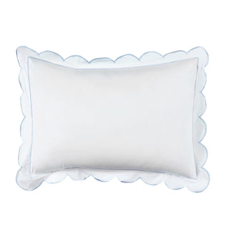 Scallop Frame Embroidered Cotton Percale Duvet Set