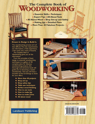 The Complete Book of Woodworking: Step-by-Step Guide to Essential Woodworking Skills, Techniques and Tips and Over 200 Photos (Spiral Bound) Lay it Flat Publishing Group