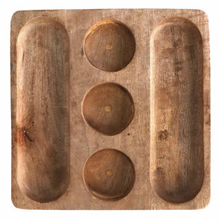 Bouffe Acacia Wood & Ceramic Food Platter