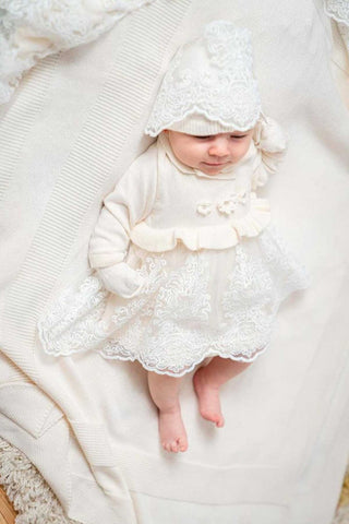 Brea Cream Knit Newborn Coming Home Set (5 Pcs) - By Baano