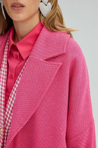 Ladies Nina Tweeted Coat in Pink - By Baano