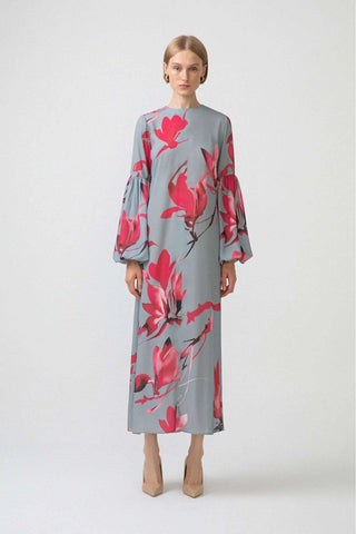 Balloon long sleeve Zara dress With Flowers - By Baano