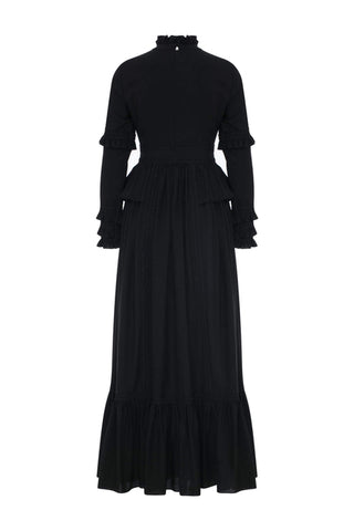 HIGH COLLAR LACE DRESS - Beige - By Baano