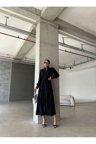 Amina Lace Design Maxi Dress - Summer is Calling - Beautiful Temple Dress - By Baano