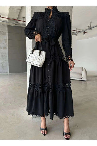 Amina Lace Design Maxi Dress - Summer is Calling - Beautiful Temple Dress - By Baano