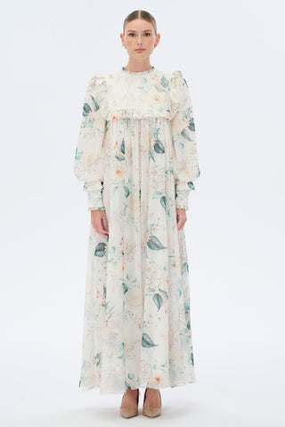 Off To France Timeless Floral Maxi Dress with Full length Sleeves - By Baano