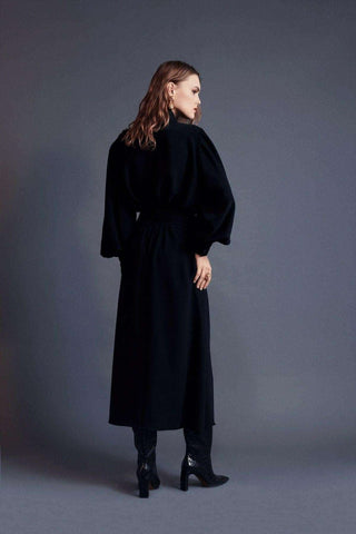 Black Simple Midi Dress Summer For Work Play and Party - By Baano