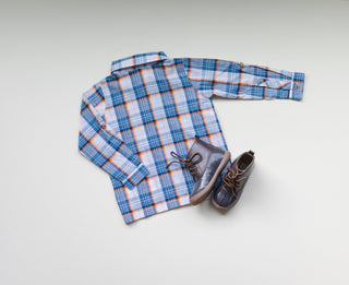 Blue Mix Plaid Boys Shirt
