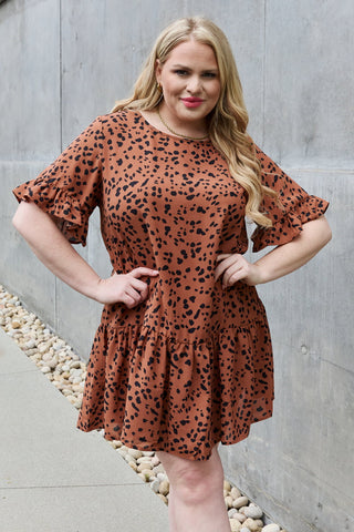 Jade by Jane Sweet & Playful Full Size Ruffle Sleeve Mini Dress