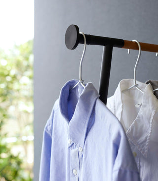 Leaning Clothes Hanger (64" H) - Steel + Wood Yamazaki Home