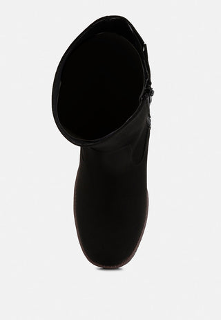 Cary Block Heel Micro Suede Boots