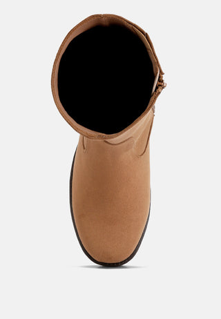 Cary Block Heel Micro Suede Boots