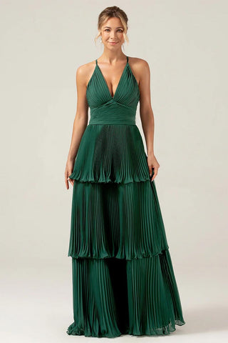 Caterina Pleated Tiered Maxi Dress - By Baano