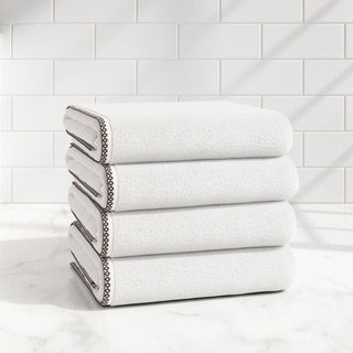 Cotton Border-Stitched 6-Piece Towel Set - Valery Collection Great Bay Home