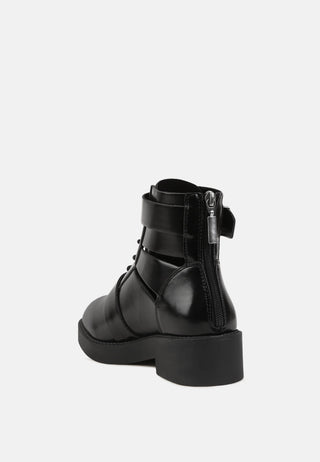 cayla combat boots with adjustable buckle