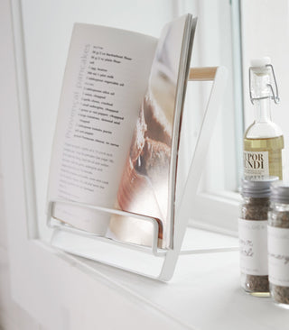 Tablet and Cookbook Stand - Steel + Wood Yamazaki Home